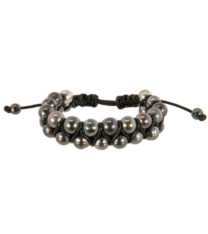 タヒチアンパール編みブレスレット（39粒） - 36958C