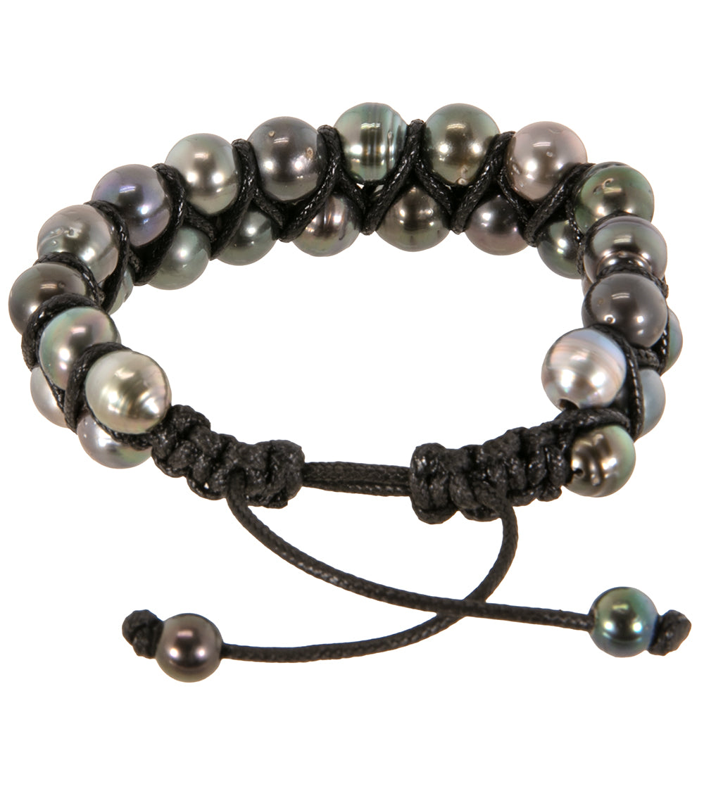 タヒチアンパール編みブレスレット（39粒） - 36958C
