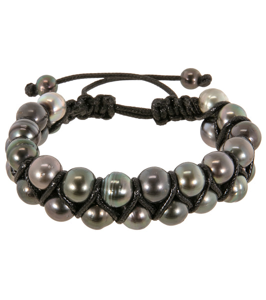 タヒチアンパール編みブレスレット（39粒） - 36958C