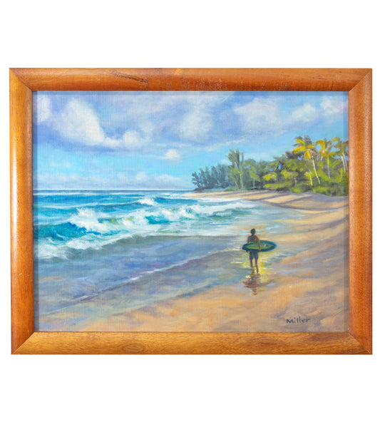 Sunset Beach Surfer by Laurie Miller