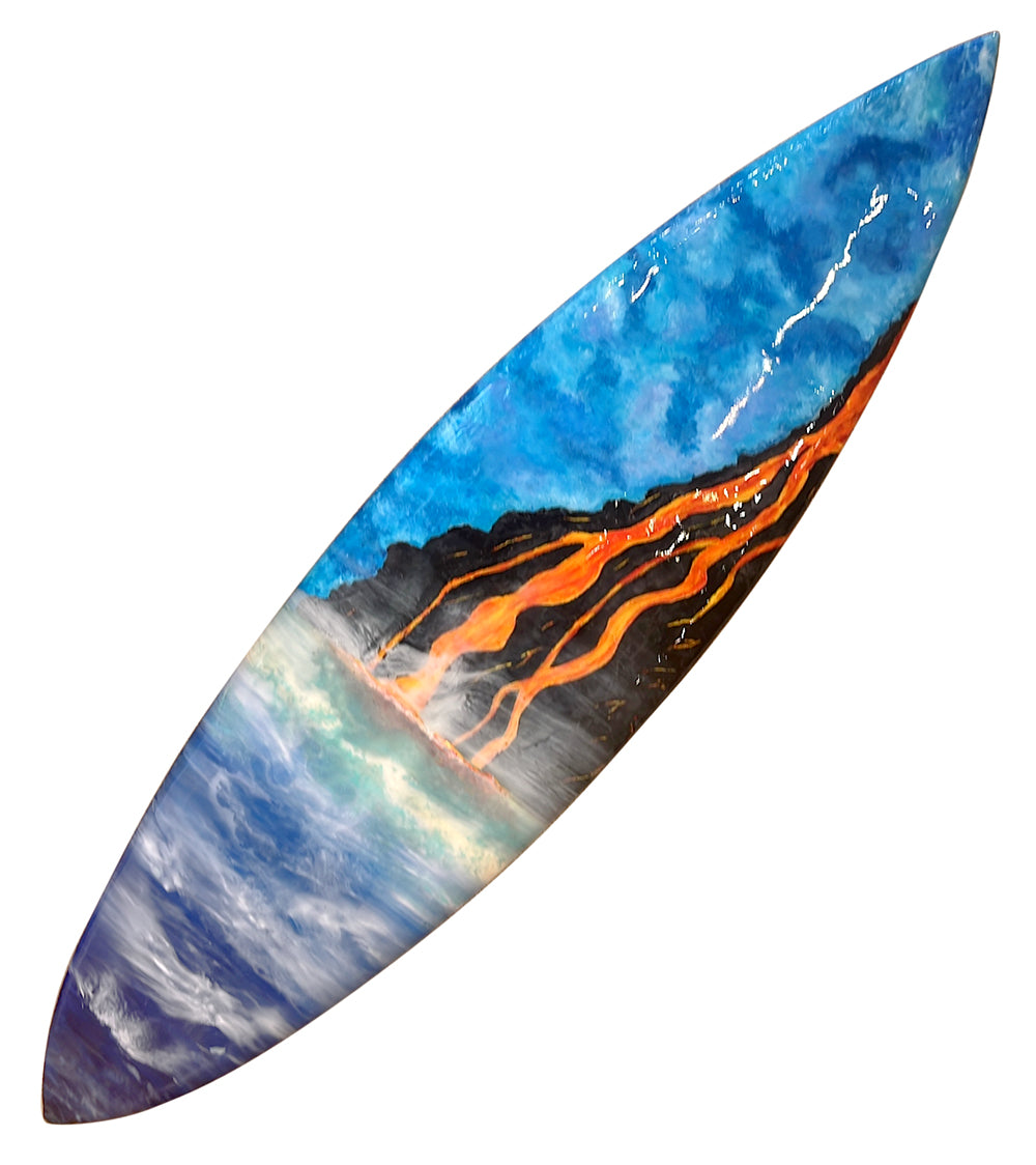 Surfboard "Kiss the Ocean with Fire" by Kimberly Lee