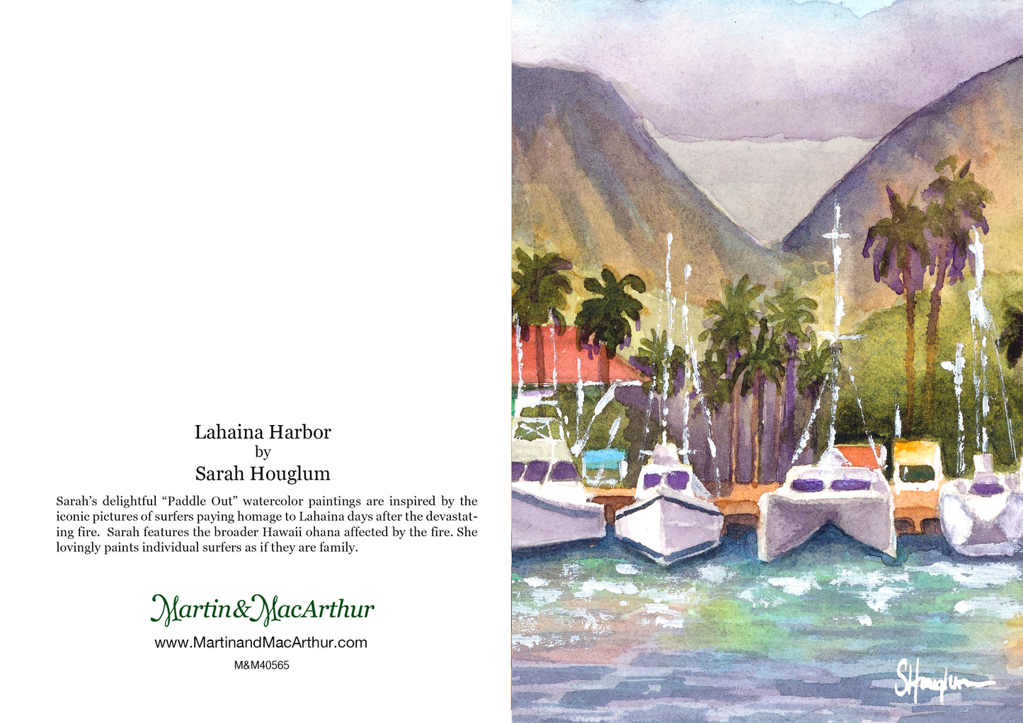 Greeting Card "Lahaina Harbor" by Sarah Houglum