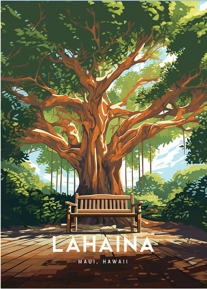 "Lahaina" Hawaii Travel Art Jigsaw Puzzle