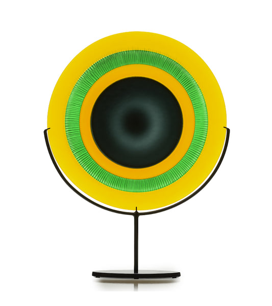 Glass Sculpture "Fish Eye Yellow/Green" by Jonathan Swanz