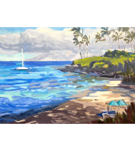 Sombrillas Kapalua Bay de Laurie Miller 
