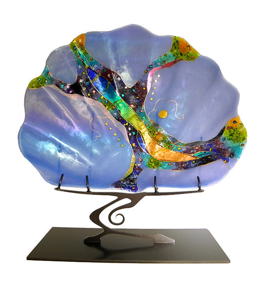 Concha gigante con soporte - Azul claro 