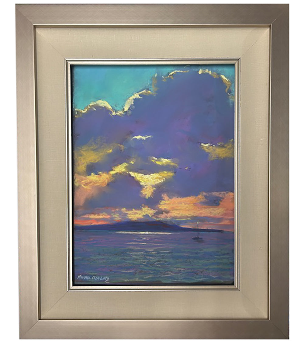 Original Pastel Painting " Sunset Over Ko'olawe" by Michael Clements 12x16