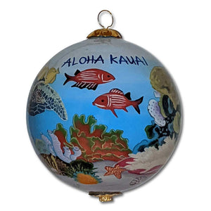 Glass Ornament - Fish, Corals and Honu