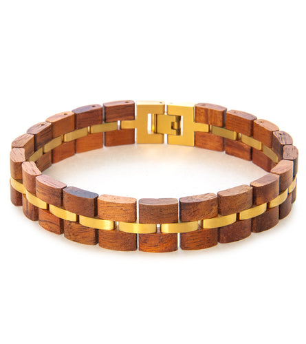 Koa Bracelet – Wide, Gold Plated