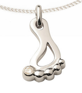 White 14K Gold Barefootin' Pendant with Diamond