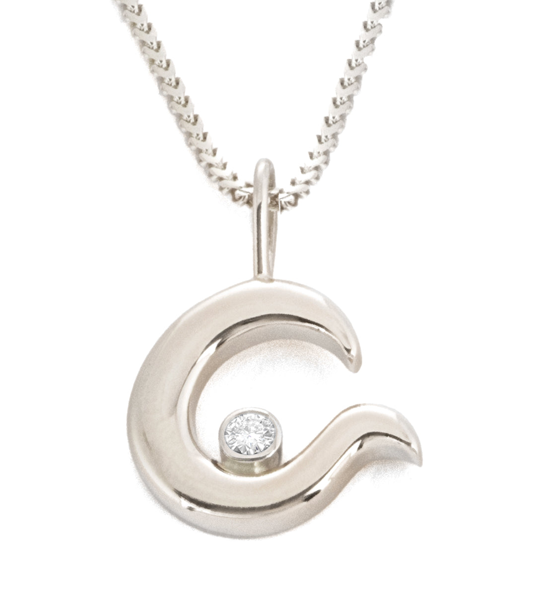 Colgante "Island Sunset" de oro blanco de 14 quilates con diamante