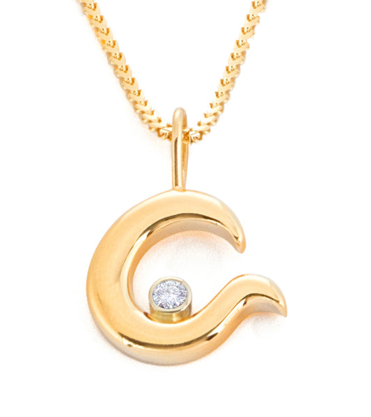 イエロー14Kゴールド「アイランドサンセット」ペンダント（ダイヤモンド付き）