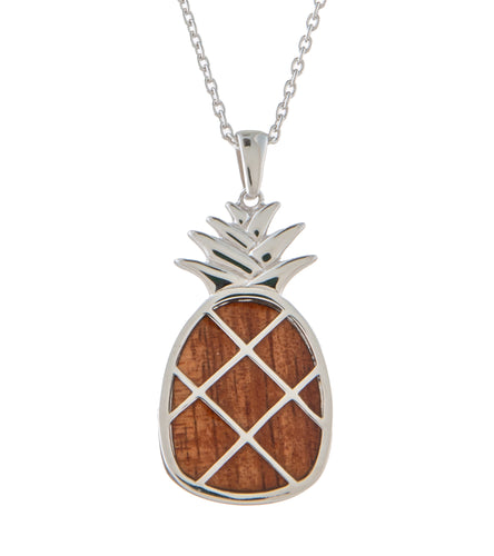 Koa Pineapple Pendant Necklace