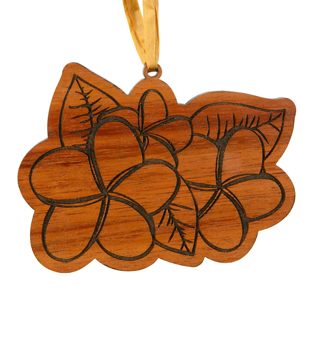 Koa Flat Ornament - Plumeria