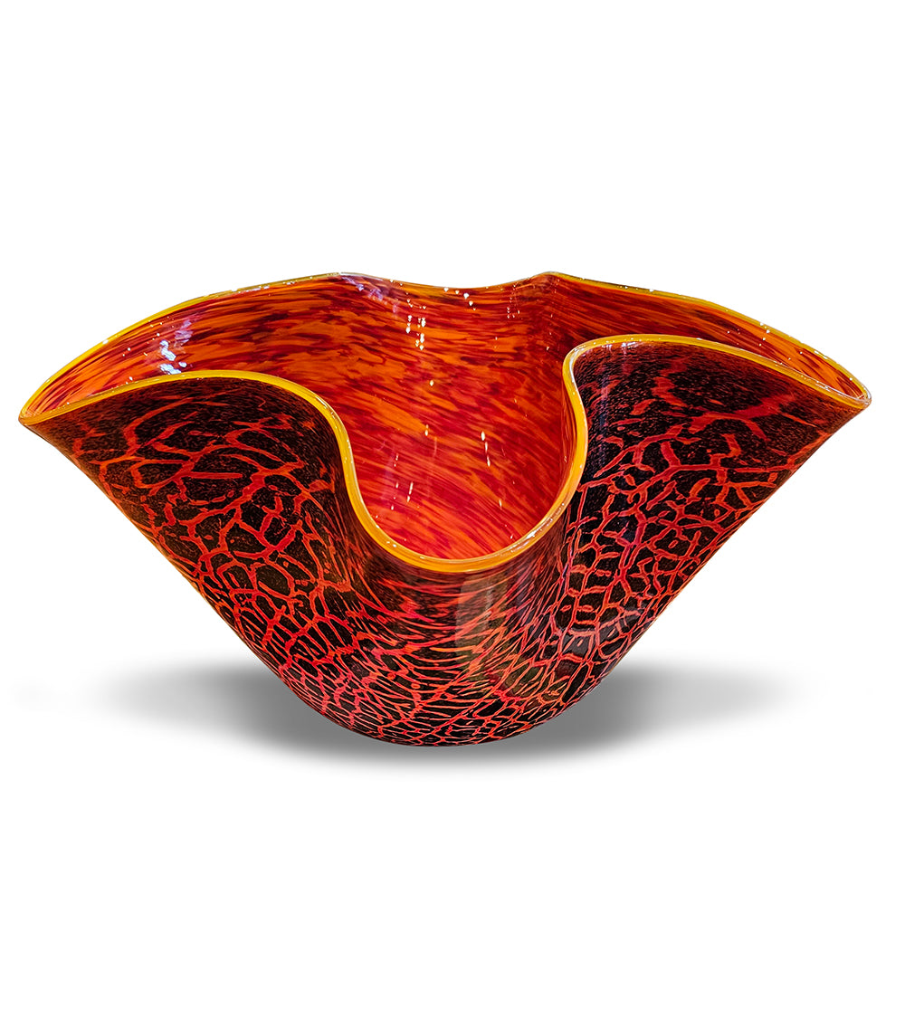 Kilauea Crackled Bowl LB-203 by Daniel Moe