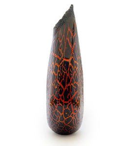 Glass Crackled Kilauea Vase "CV-78"