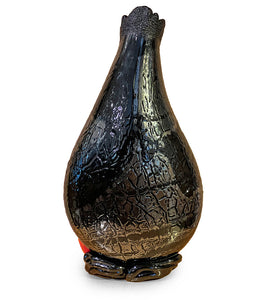Glass Black Crackle Surface Flow Vase "BSF-71"