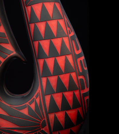 ガラス「赤と黒のフィッシュフック - FH79」 