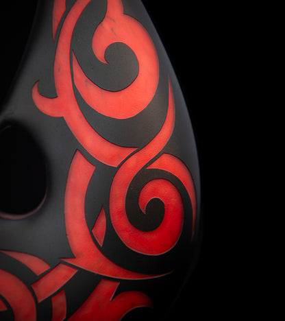 ガラス「赤と黒のフィッシュフック - FH79」 