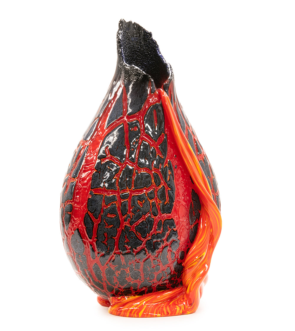 ひび割れガラス表面フロー花瓶「CSF-192」