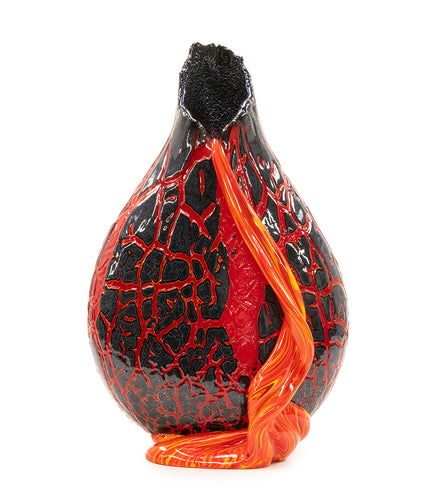 Jarrón de vidrio con superficie craquelada 