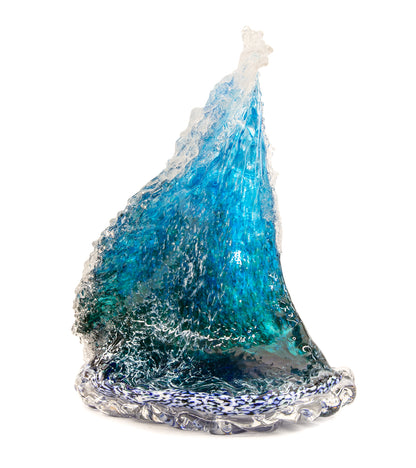 Glass Wave Sculpture "Kalapana Kai Sidewave" W459"