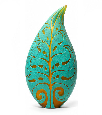 Glass "Leaf Jade/Gold - #34" by Daniel Moe
