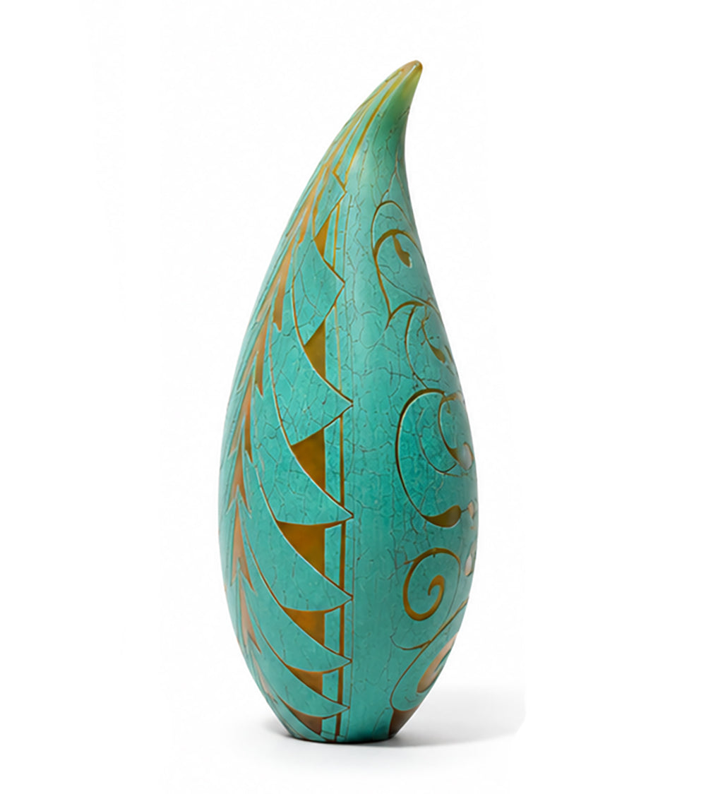 Glass "Leaf Jade/Gold - #34" by Daniel Moe