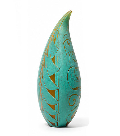 Glass "Leaf Jade/Gold - #34" by Daniel Moe