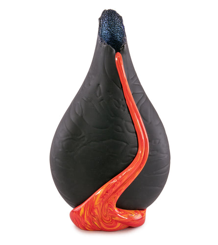 Glass Matte Black Surface Flow Vase 