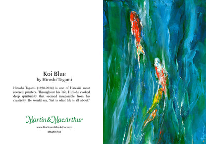 Greeting Card "Koi Blue" by Hiroshi Tagami