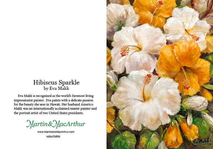 Greeting Card "Hibiscus Sparkle" by Eva Makk
