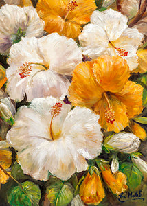 Greeting Card "Hibiscus Sparkle" by Eva Makk