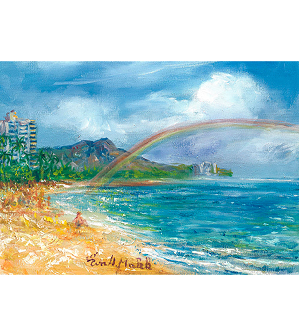 Greeting Card "Waikiki Rainbow" by Eva Makk