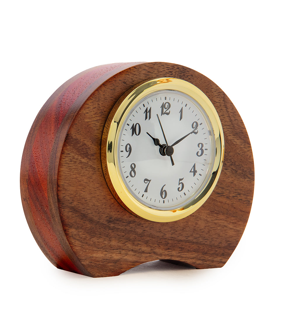 Malia Koa-Padauk Desk Clock