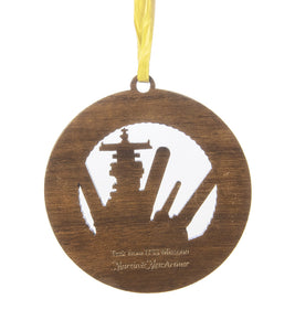 USS Missouri Teak Ornament, Strength For Freedom