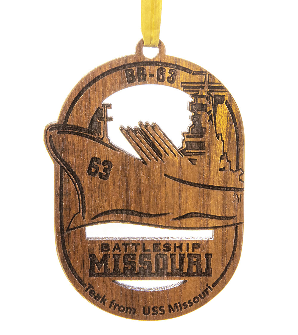 USS Missouri Teak Ornament, Battleship Missouri