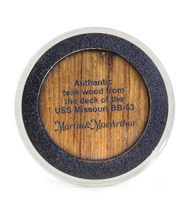 Solid Teak Encapsulated Commemorative Coin