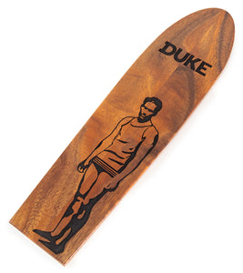 Duke Koa Surfboard Serving Board - Duke Standing