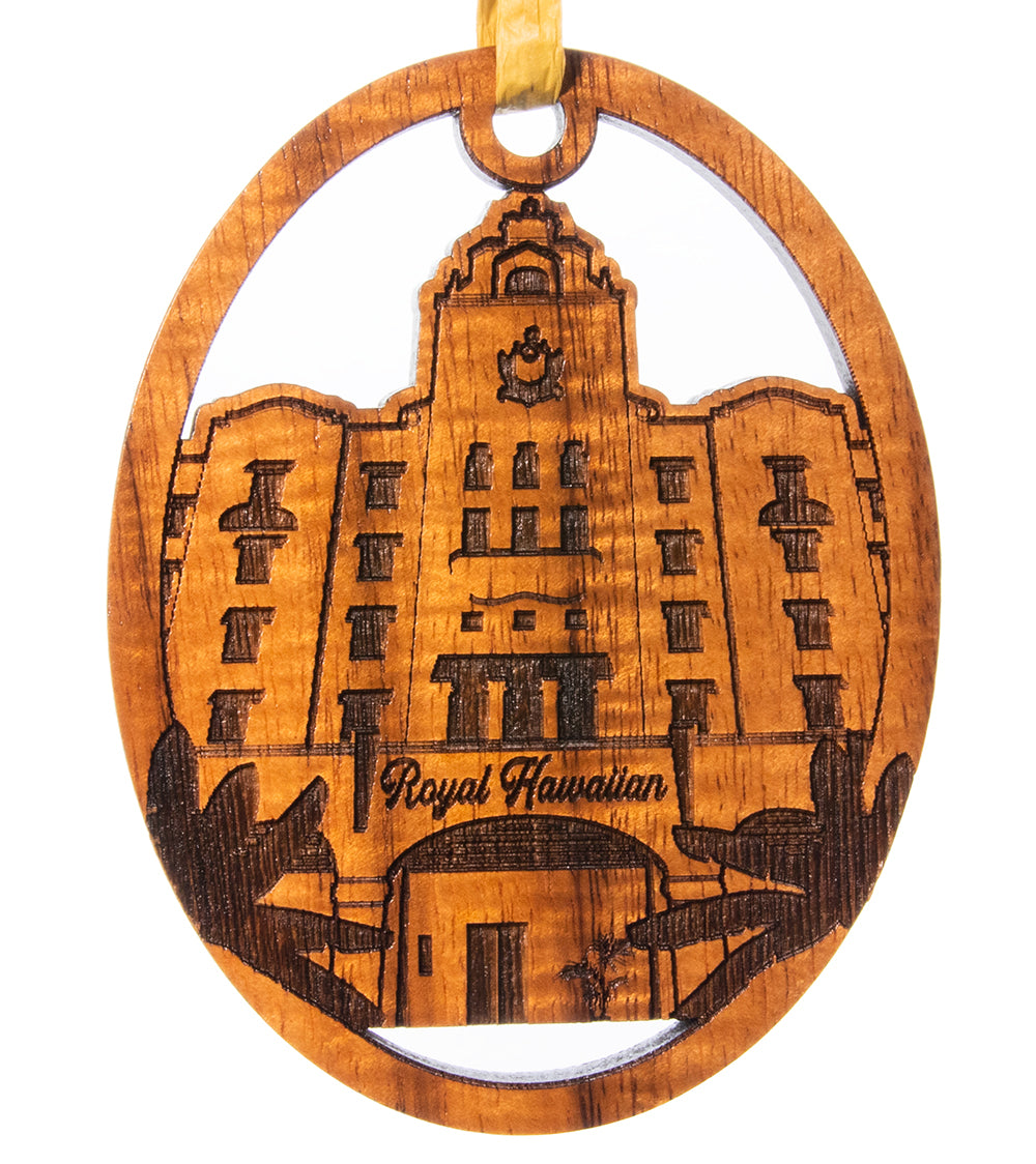 Koa Flat Ornament - Royal Hawaiian Hotel