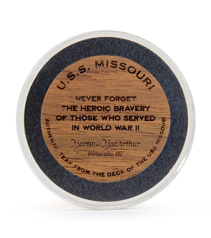 USS Missouri Teak Challenge Coin "80th Anniversary"