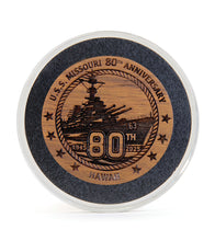 USS Missouri Teak Challenge Coin "80th Anniversary"