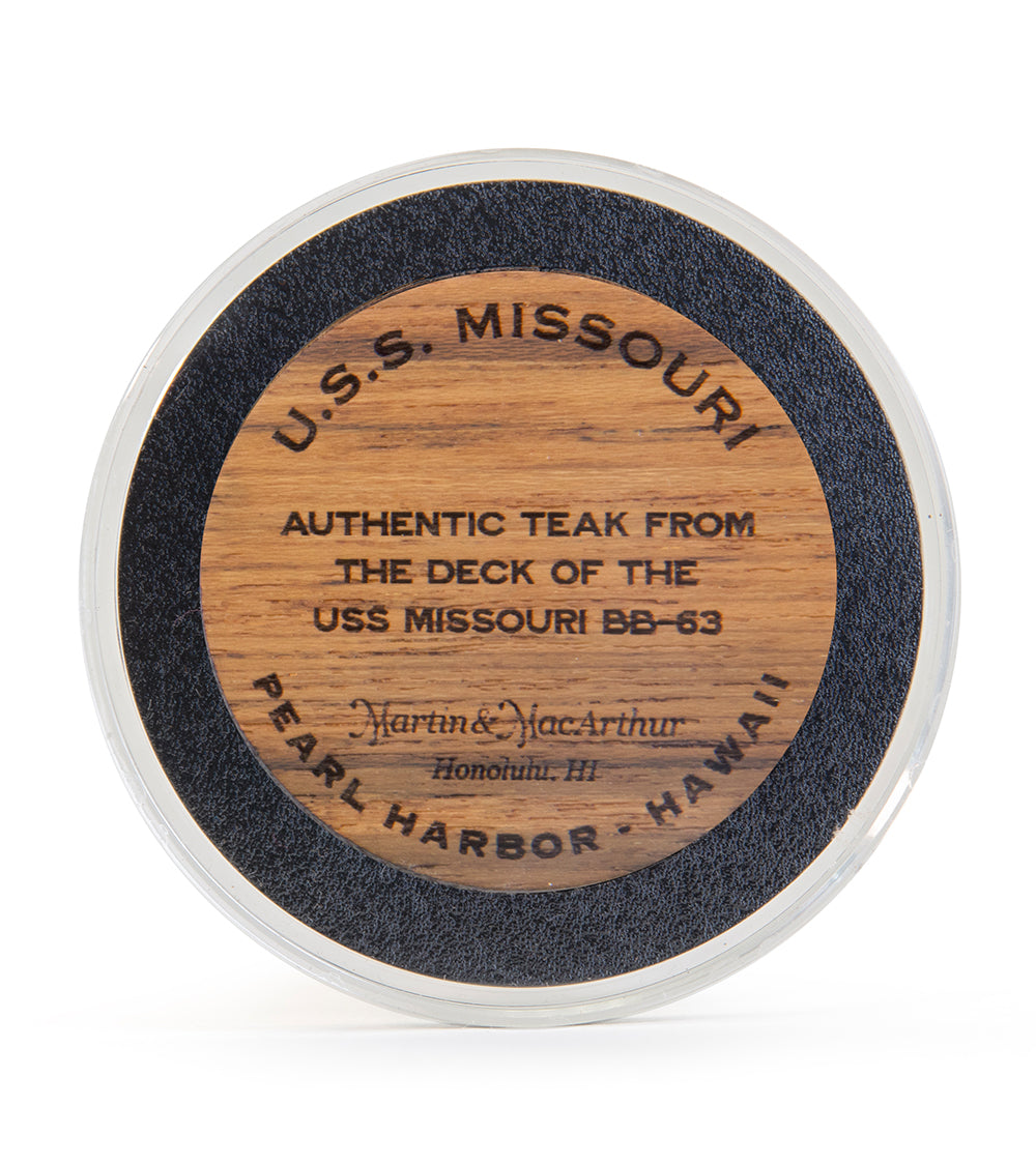 USS Missouri Teak Challenge Coin "Beginning and End"