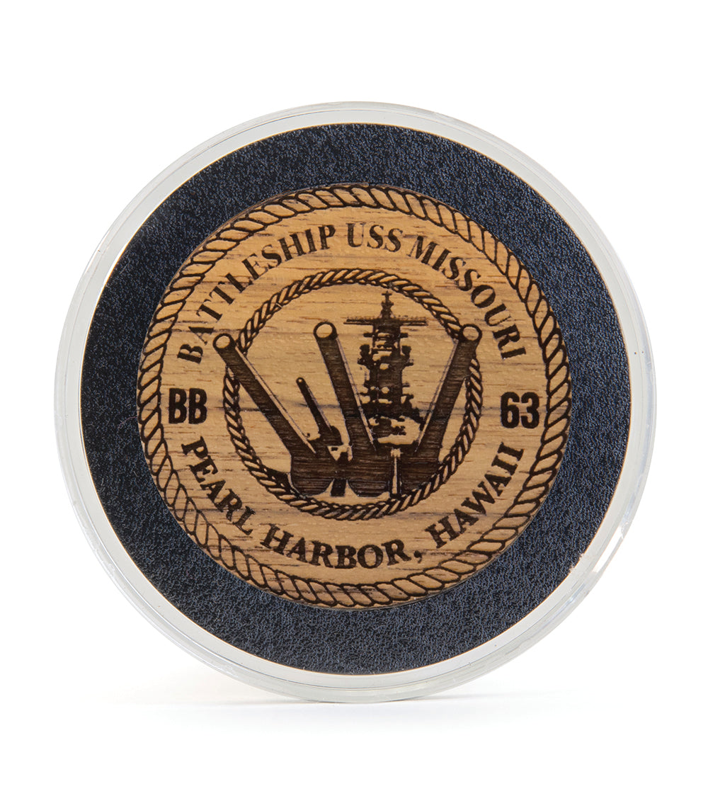 USS Missouri Teak Challenge Coin "Battleship Missouri"