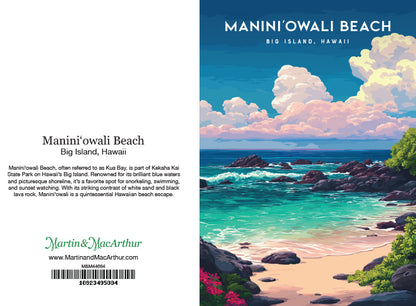Greeting Card "Maniniʻowali Beach, Big Island" Hawaii Travel Art