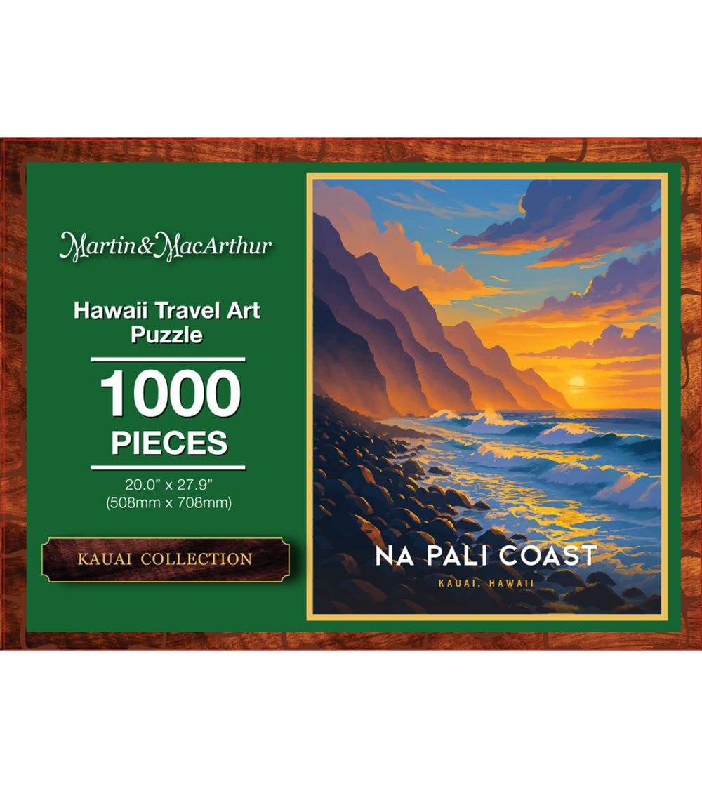 "Na Pali Coast" Hawaii Travel Art Jigsaw Puzzle