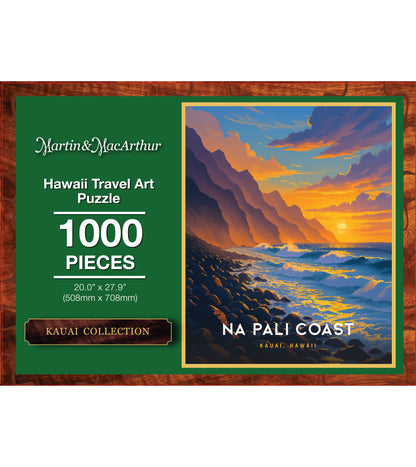 "Na Pali Coast" Hawaii Travel Art Jigsaw Puzzle