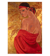 Original Lacquer Painting: "Girl in Red" by Tim Nguyen