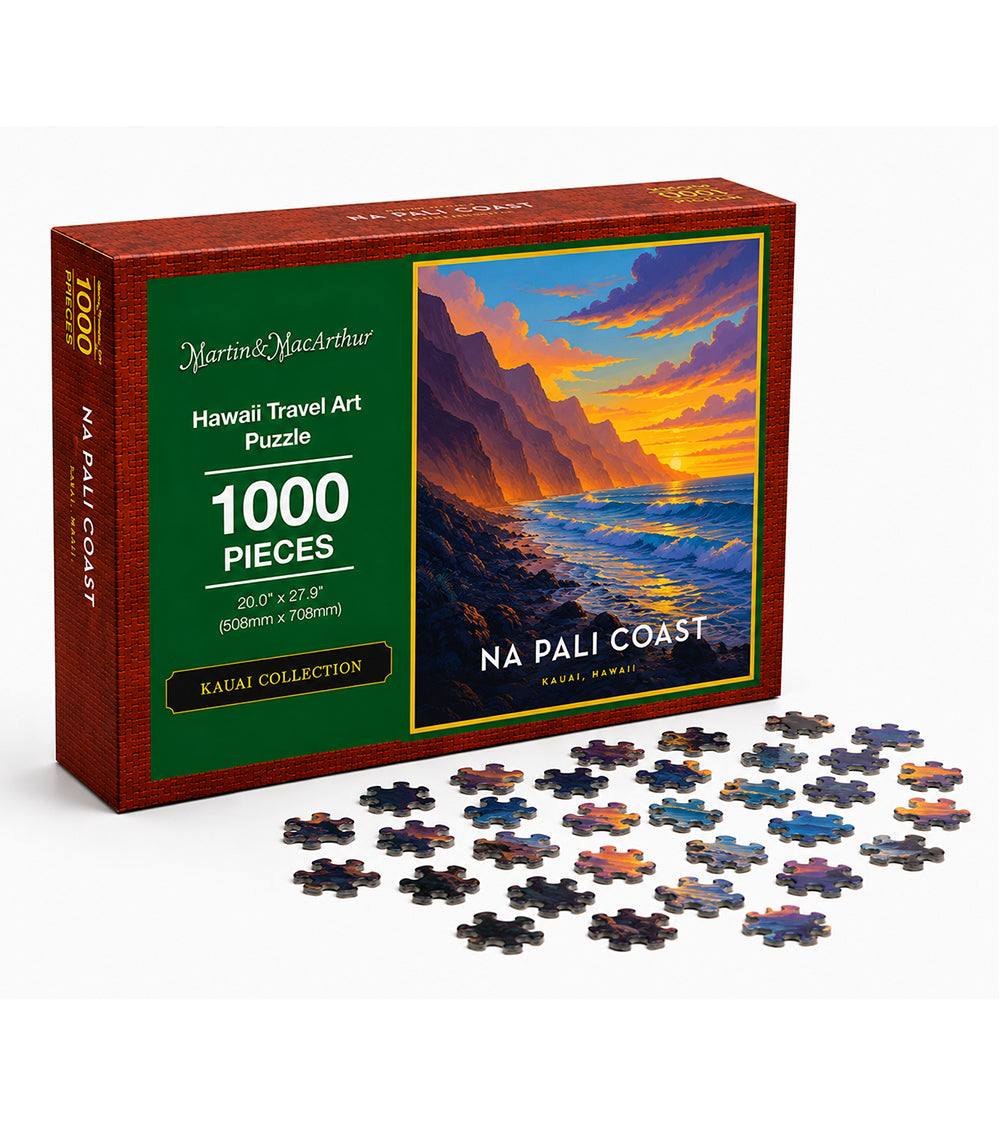 "Na Pali Coast" Hawaii Travel Art Jigsaw Puzzle