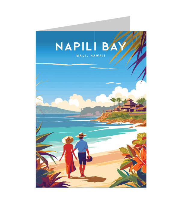 Greeting Card "Napili Bay, Maui" Hawaii Travel Art